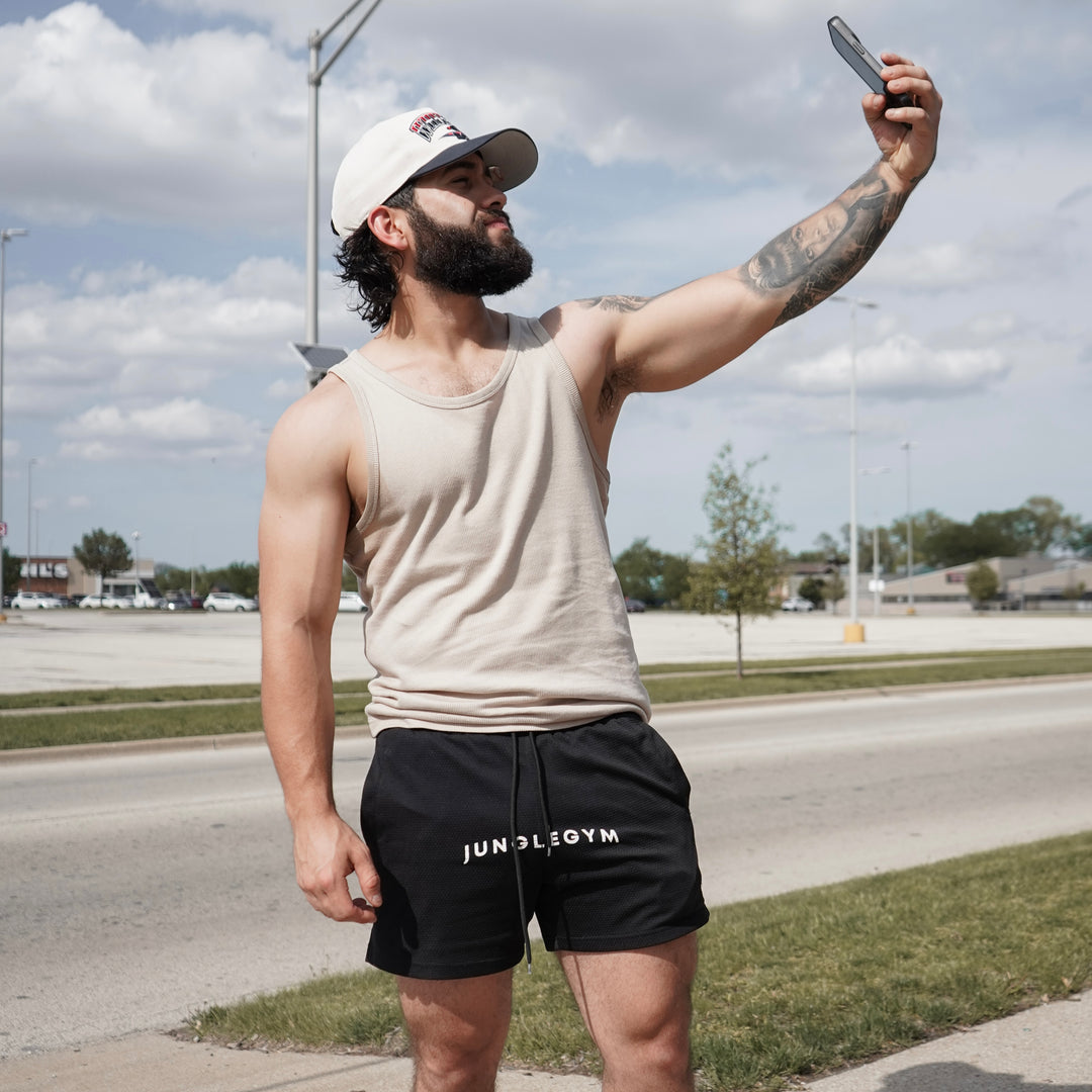 5' Double Mesh Shorts - Black - Junglegym Athletics
